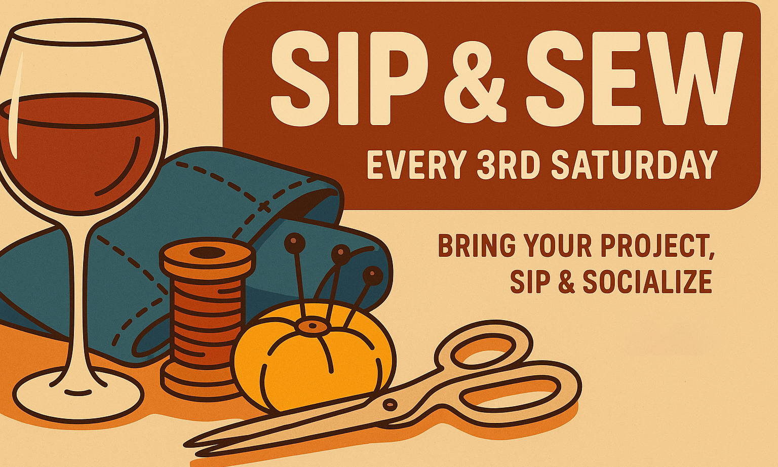 The River's Edge Campground Monthly Sip and Sew