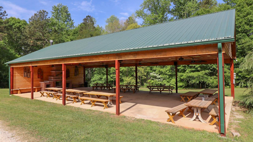 Pavilion used to host many night time dance parties, lunches, and more.
